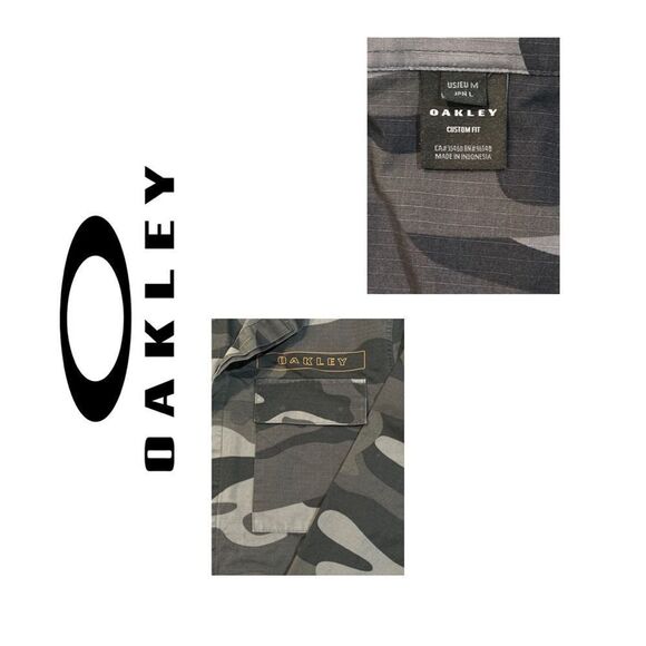 Oakley Men’s Gray Camo Long‎ Sleeve Button Down Cargo Short - Size M - Picture 4 of 4